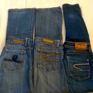 3 Pair Seven Jeans Size 28 - Length 31/32 boot cut, 30/31 on straight leg